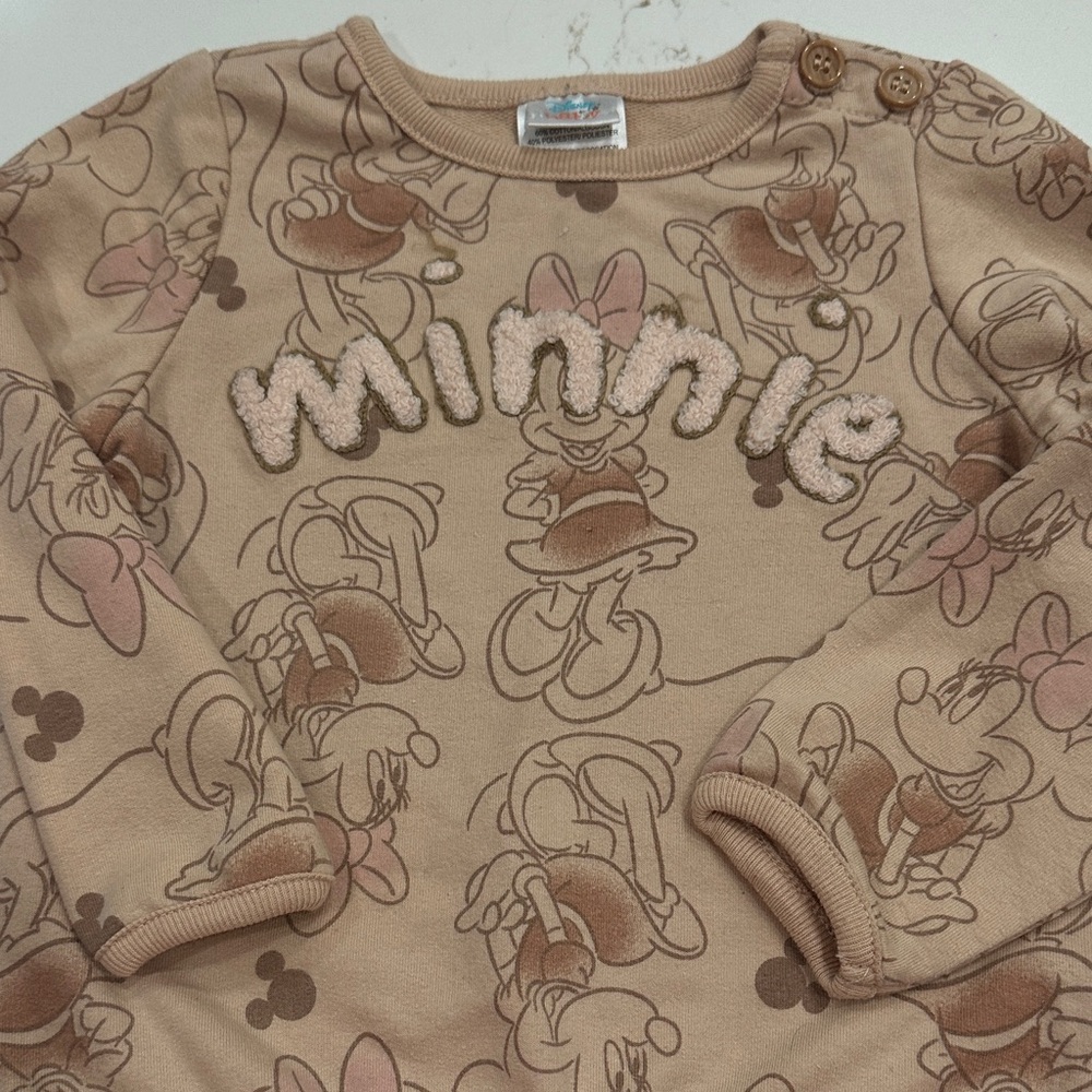 Disney Minnie Mouse Kids Sweatshirt - Brown and Pink 18 months